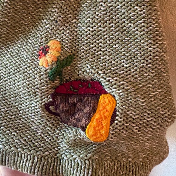 Liz & Me Fall Sweater Autumn Sunflowers Pumpkins Apples Scarecrows Size 1X - Picture 7 of 11